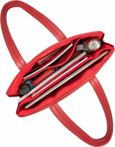 çantë femrash për laptop RIVACASE 8992, për laptop/tablet deri 14\" (përshtatet edhe për MacBook Pro 16\"), PU lëkurë, e kuqe