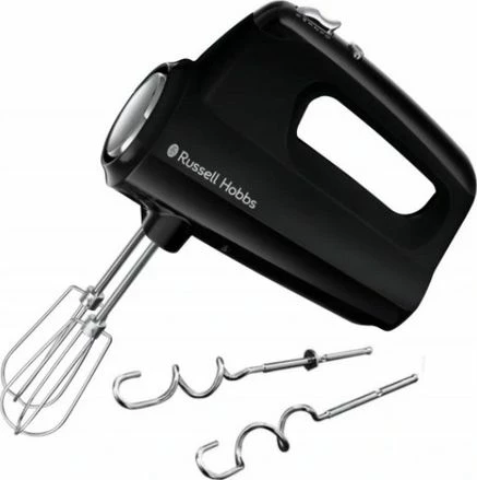 Mikser dore Russell Hobbs 24672-56 350 W 5 shpejtësi me Turbo, i zi matte, set me 2 rrahëse + 2 grepa brumi