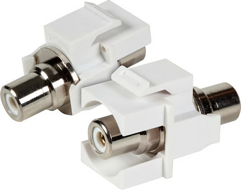 Adapter Keystone RCA/Cinch EFB Elektronik, femër-femër, i bardhë