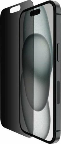 Xham i kalitur privatësie Belkin ScreenForce InvisiGlass OVA167hq për iPhone 16/15/14 Pro, 1 copë, i zi