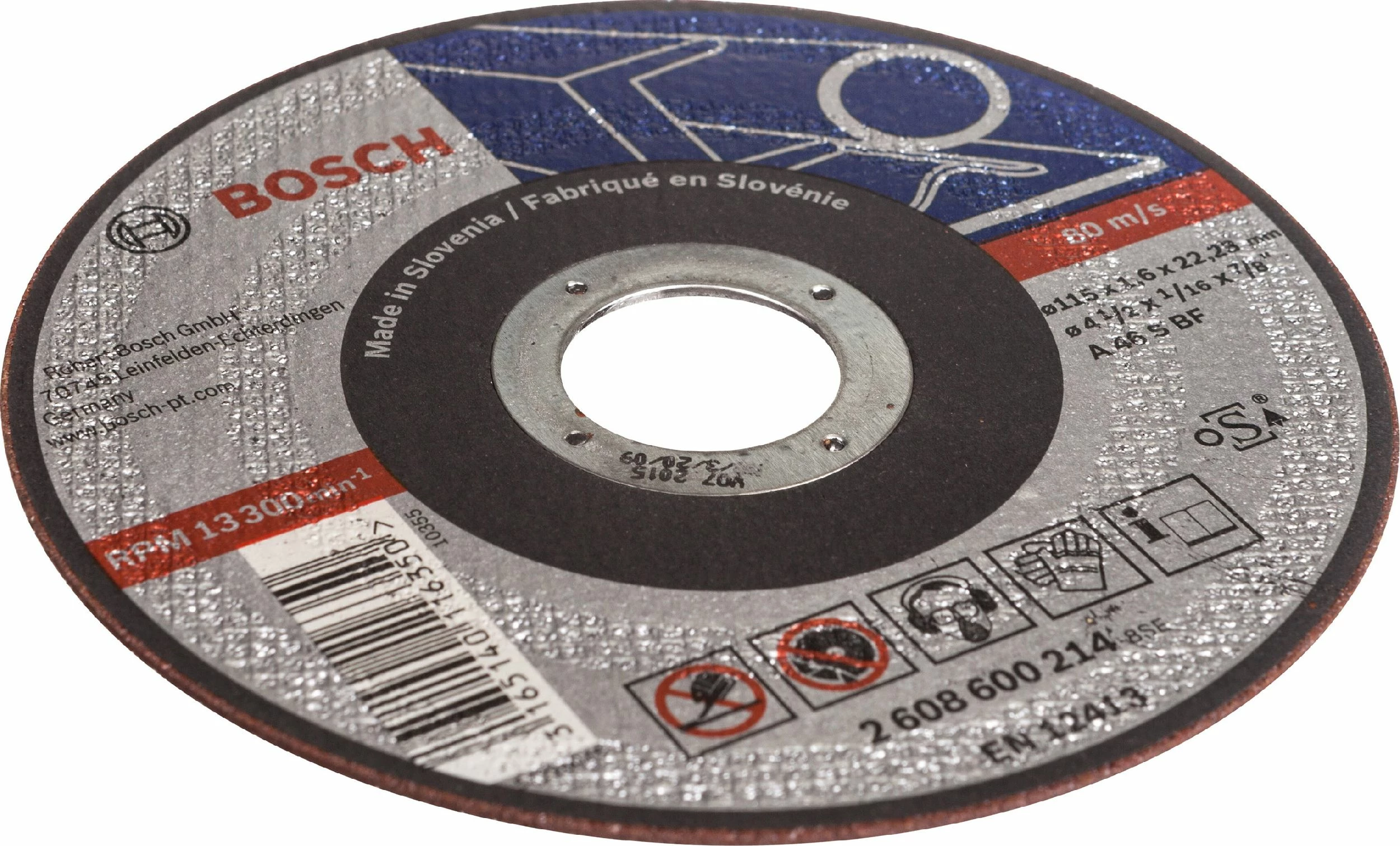 Disk prerës Bosch 2608600214 115mm për metal (1.6mm, vrimë 22.23mm)