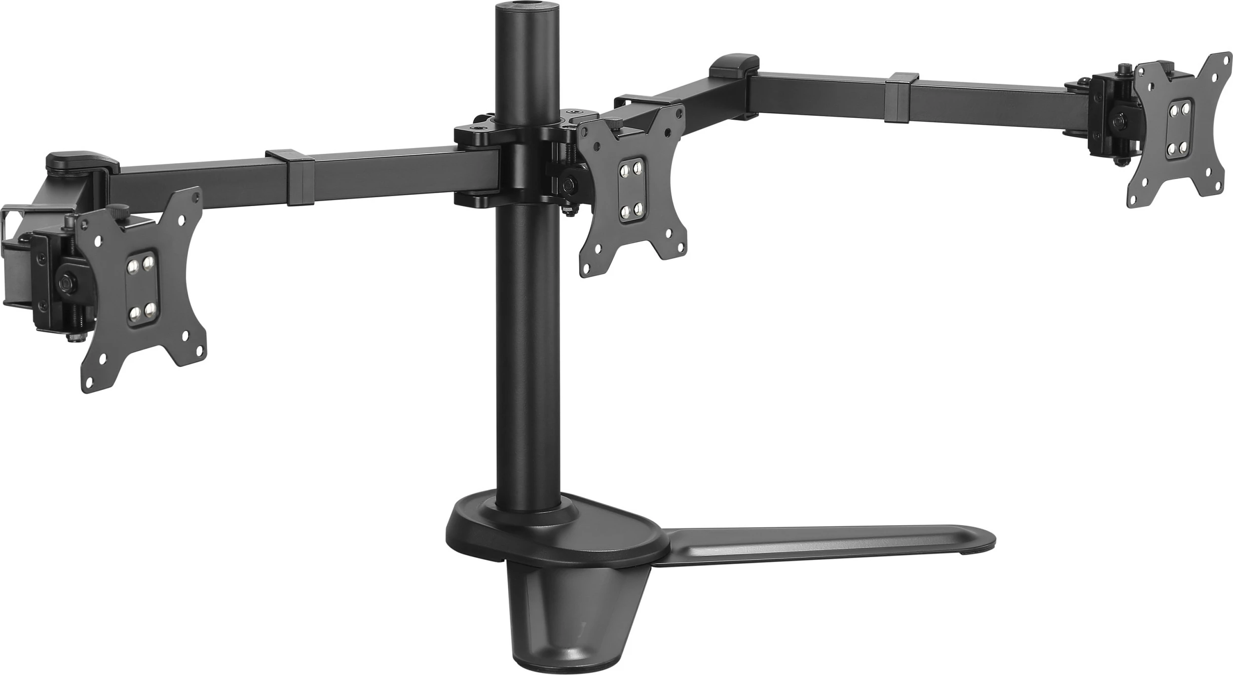 Mbajtës monitori EQUIP 650125, për tavolinë, 3 ekrane 17-27", VESA 75x75/100x100, 360° rrotullim, i zi