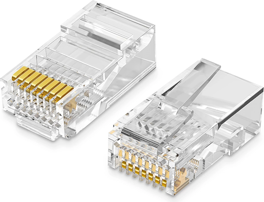 Plug RJ45 Ugreen NW110, 8P8C, Cat. 5/5e, transparent, set 100 copë