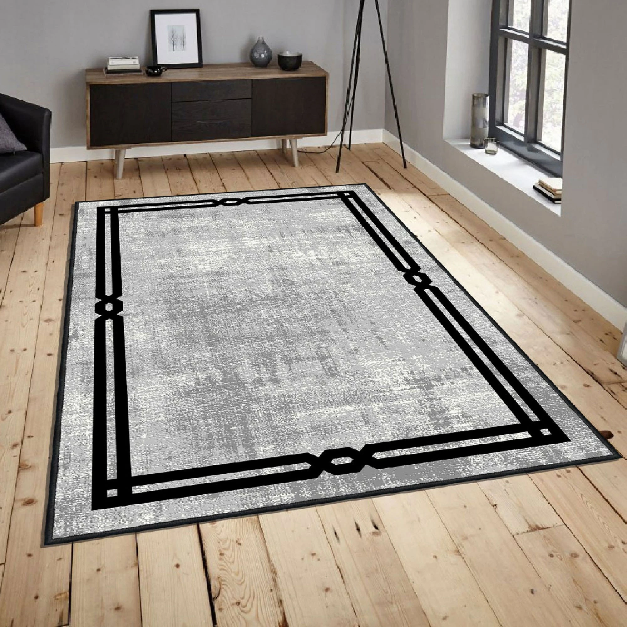 Qilim (80 x 150) Conceptum Hypnose, Eexfab800-Klm, ngjyrë gri dhe e zezë