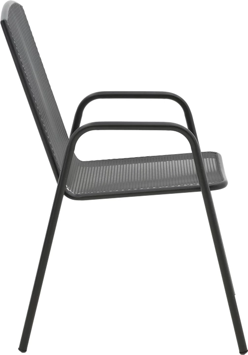 Karrige për kopsht Pomedon e grumbullueshme, metalike, ngjyrë e zezë, 56x64x87cm