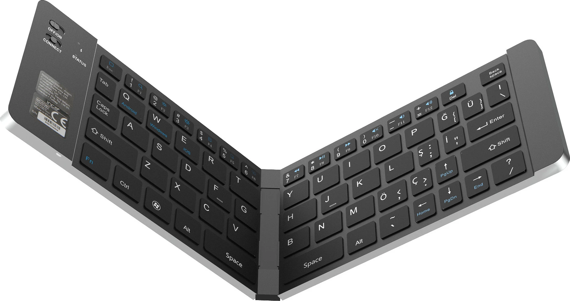 Set tastature dhe maus Incase IBK-579BT, mini, Bluetooth, palosëse, silver