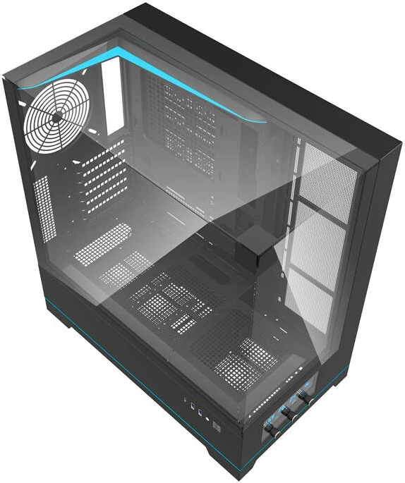 Kasë Darkflash DY450, ATX Mid Tower, pa ventilatorë, xham i temperuar, e zezë