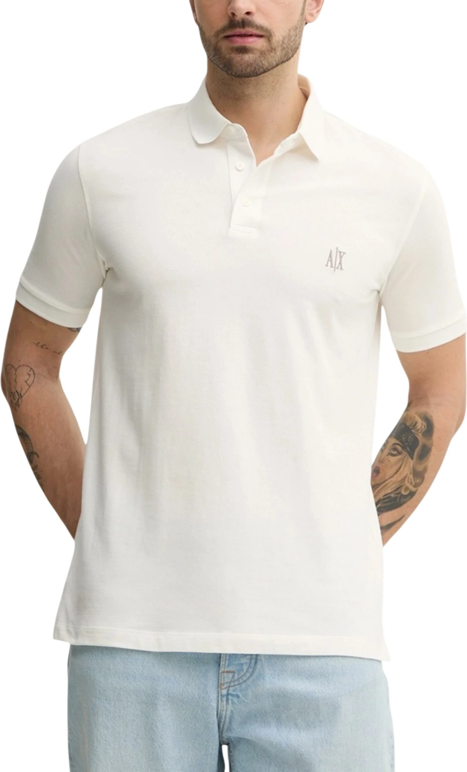 Maicë polo për meshkuj Armani Exchange XM000367 AF13022, e bardhë