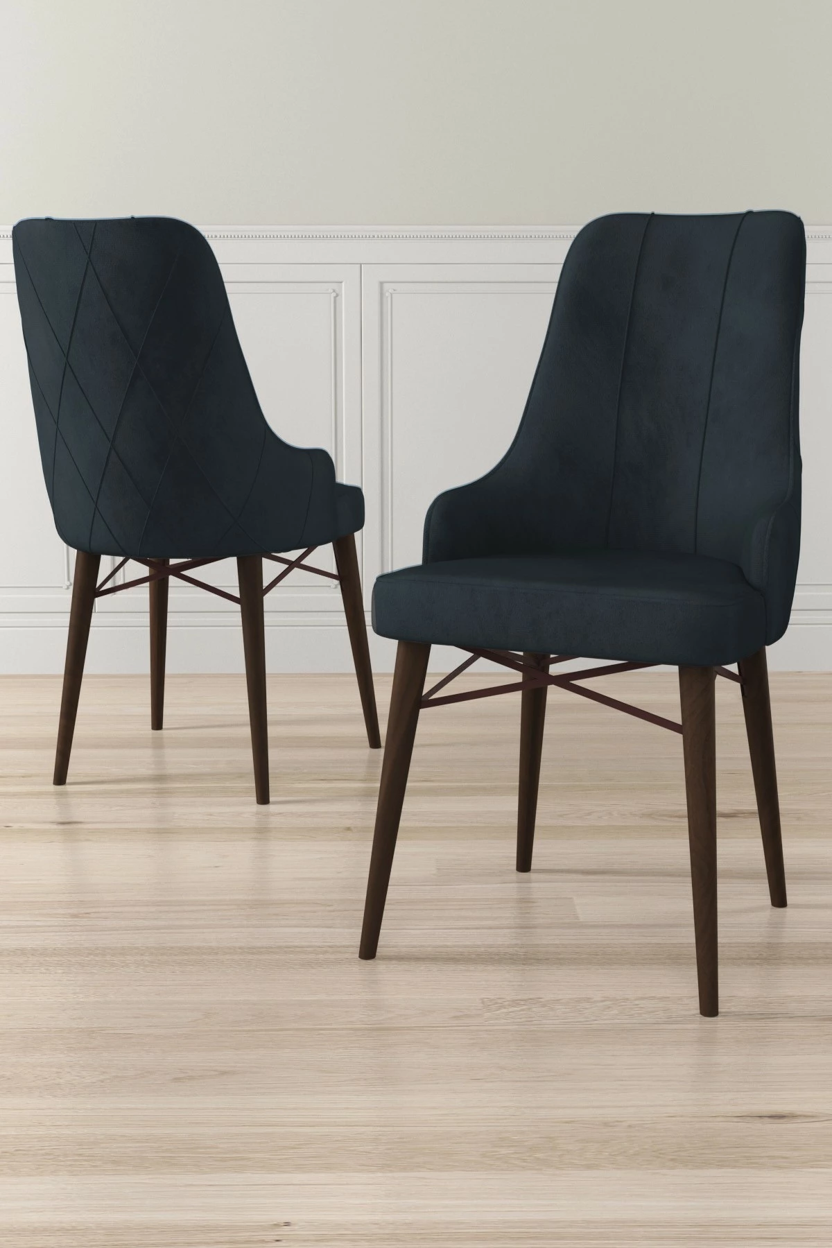 Set karrigesh (2 copë) Hanah Home, Neta, anthracite, kafe
