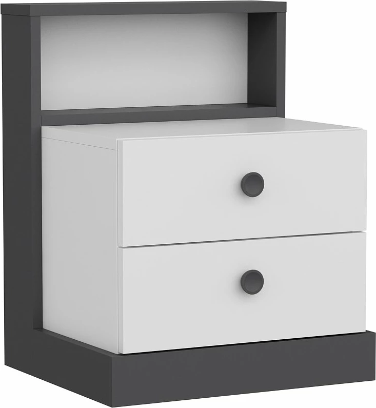 Set mobiljesh për dhomë gjumi, Skye Decor, e bardhë, antracit