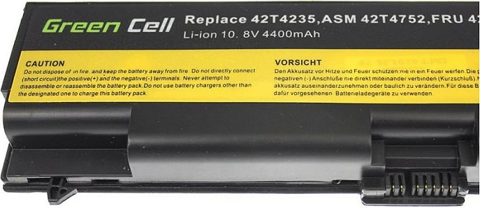 Bateri për laptop Green Cell për Lenovo ThinkPad T410/T420/T510/T520/W510, 11.1V 4400mAh, e zezë