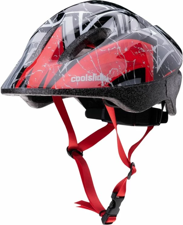 Helmetë biçiklete për fëmijë Coolslide, e zezë e kuqe [Madhësia: S]