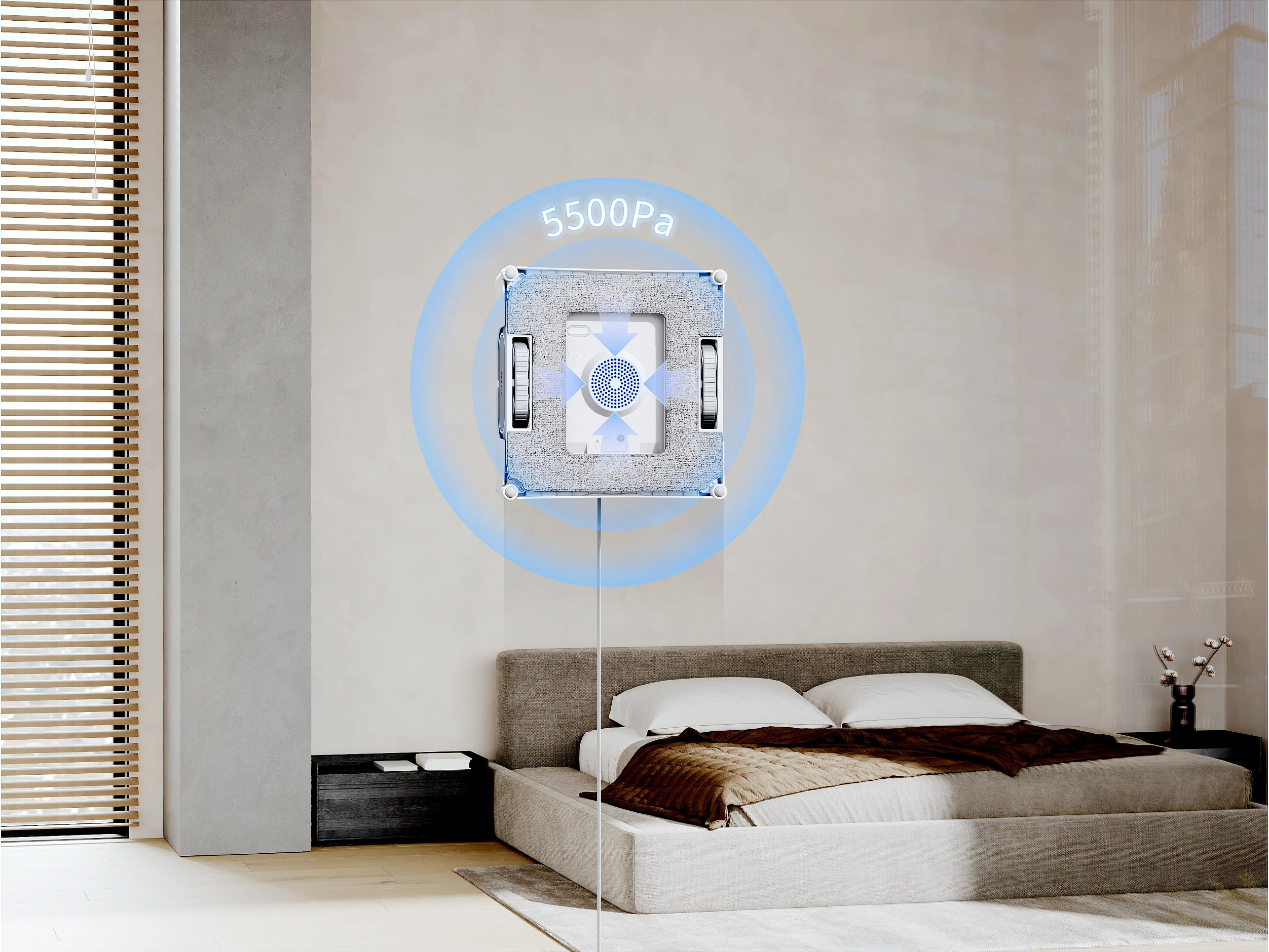 Robot pastrimi dritaresh ECOVACS WINBOT W2 PRO OMNI, thithje, bateri 4500 mAh, i bardhë