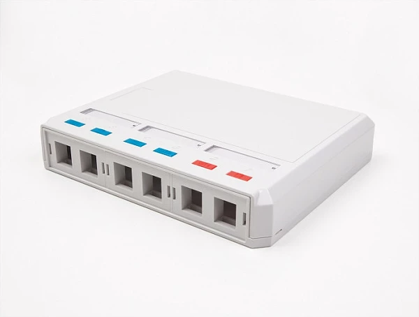 Kuti Keystone DeLOCK 6-port, për fibër optike dhe rrjet, e bardhë