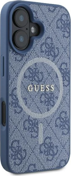 Mbështjellës Guess 4G Ring Classic Logo MagSafe për iPhone 16, Kaltër