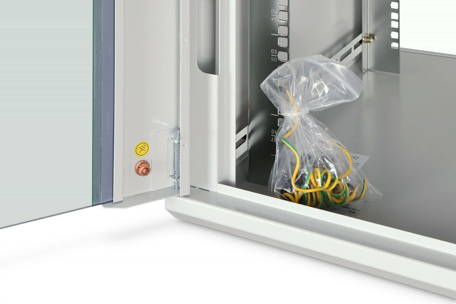 Kabinë rrjeti murale 19", Digitus DN-37102, 7U, 385x600x600 mm, derë xhami, 60 kg, gri, i pamontuar