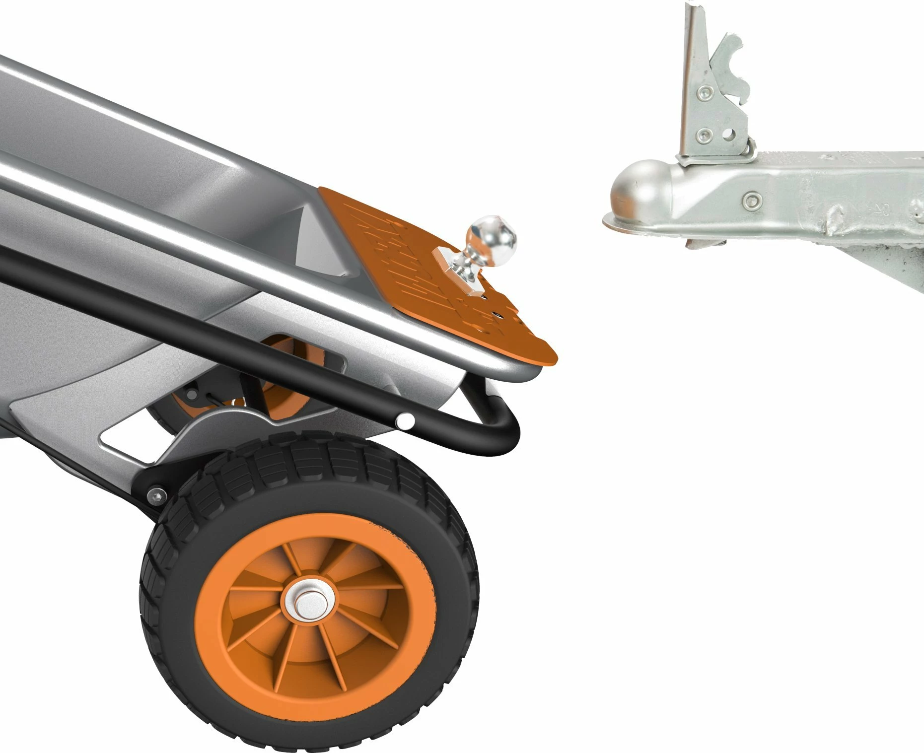 Karrocë dore Worx WG050 110 L 140 kg dy rrota, argjendtë