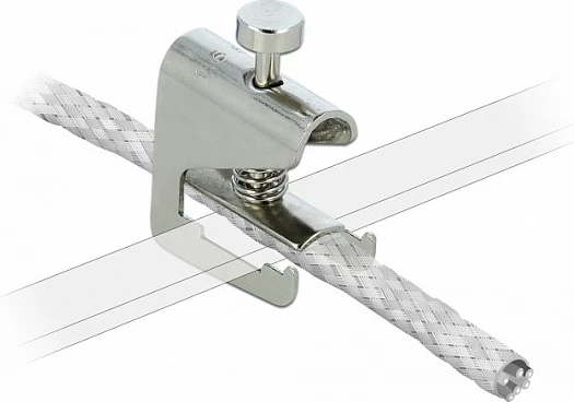 Kapëse shield DeLOCK për busbar 10 mm, për kabllo 10–17 mm, metal, argjendtë