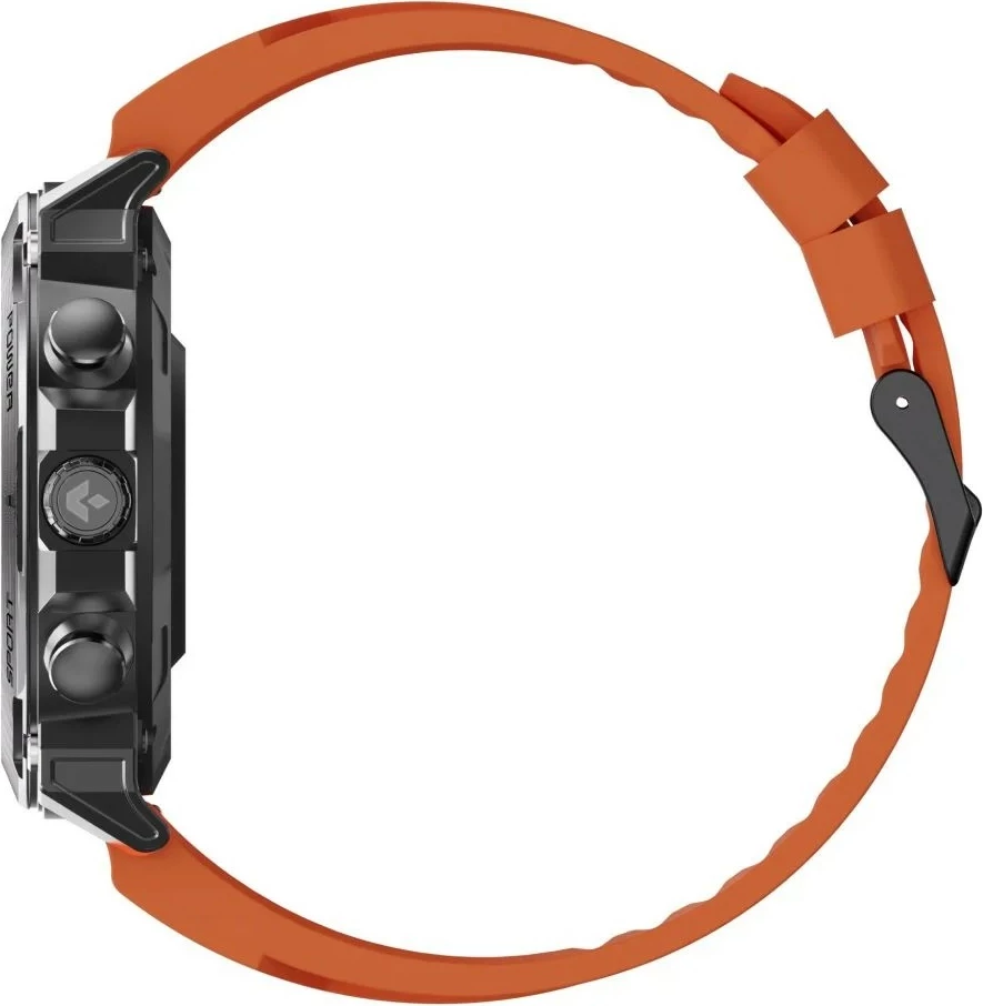 Smartwatch Garett Atom 1.43\" AMOLED, Bluetooth thirrje, IP68, 370 mAh, iOS/Android, e zezë, set me rrip silikoni shtesë