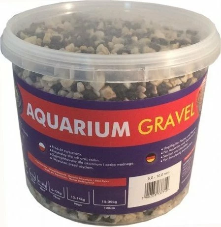 Zhavorr për akuarium Aqua Nova NCG-5, dolomit + bazalt, 5kg, 5-10mm, bardhë/zi