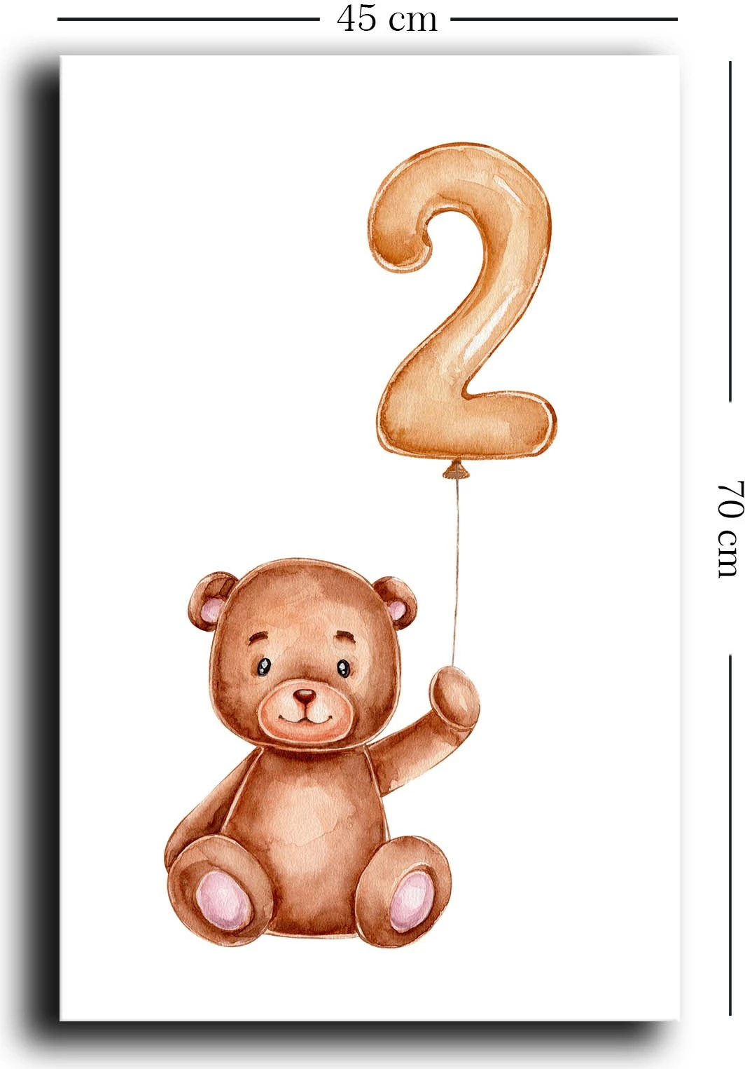 Pikturë dekorative kanavacë, ari me balonë numër 2, Wallity, 45x70cm