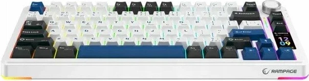 Tastierë mekanike gaming Rampage Quell Pro StarVector 75%, RGB, USB/Bluetooth/2.4GHz, e bardhë