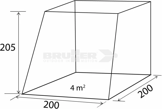 tendë e pasme BRUNNER COMET për VW T5/T6 200×200×205 cm, rezistencë uji 3000 mm, me çantë transporti, gri/bardhë
