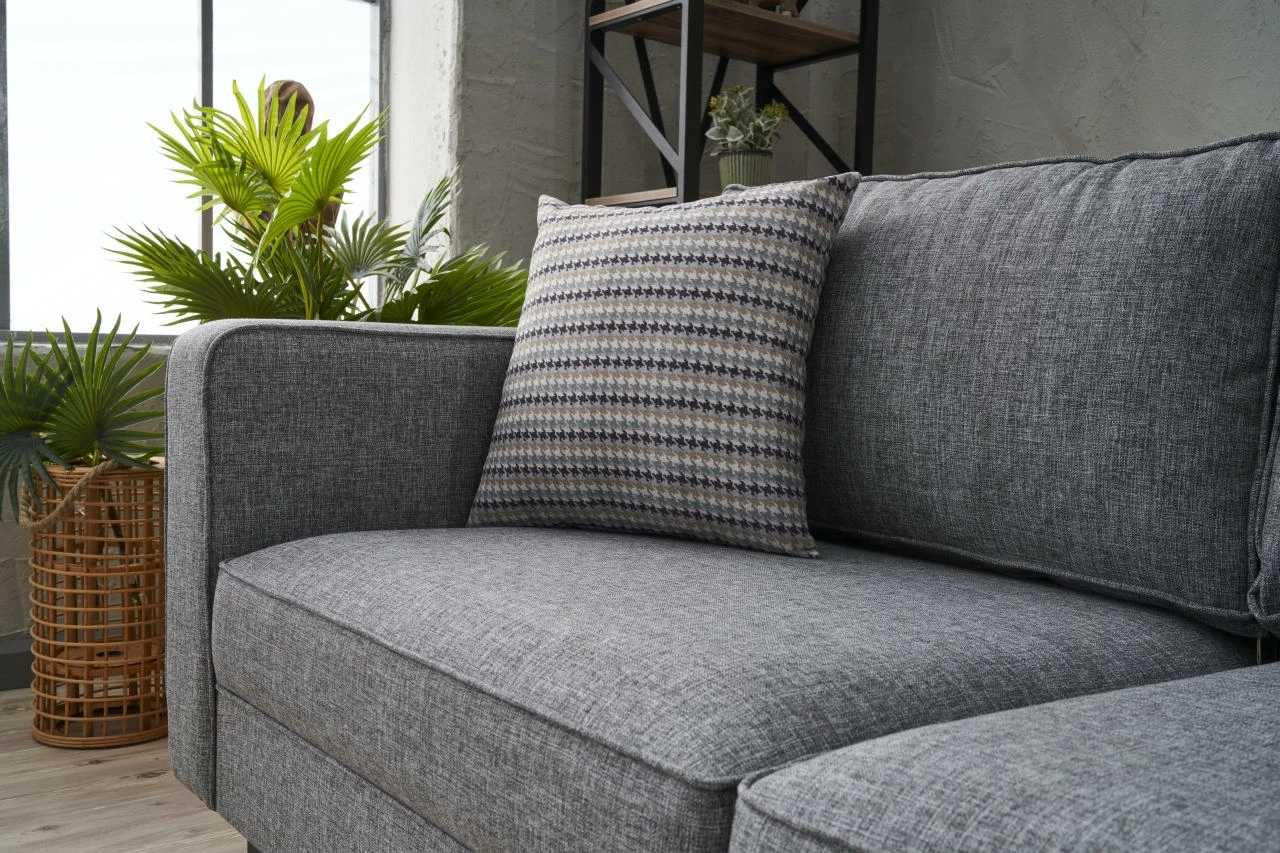 Divan dy-vendësh Atelier del Sofa, lino Kale, ngjyrë gri