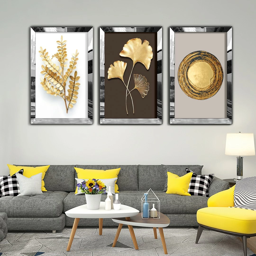 Pikturë dekorative MDF-Plexiglass (3 copë), Wallity, Huhu403, 50x70 cm
