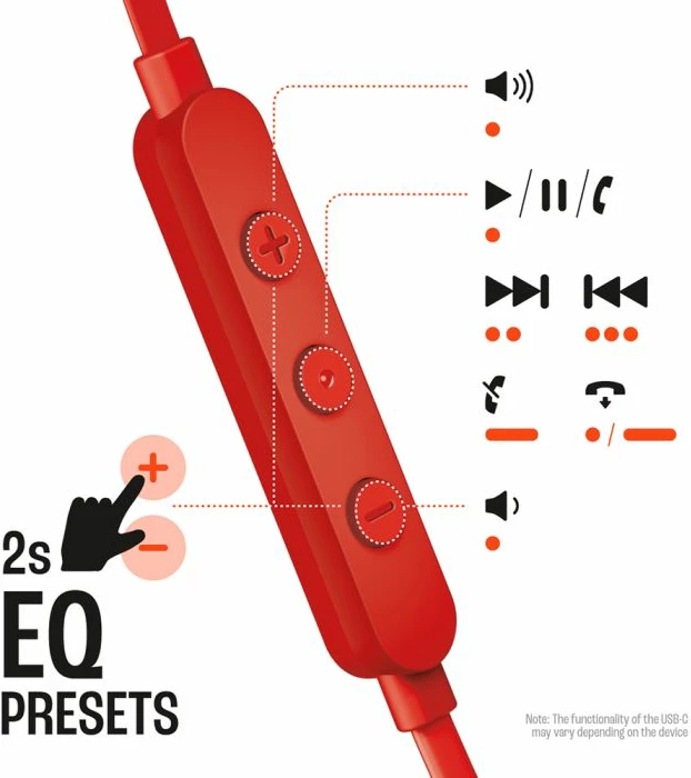 Kufje me kabllo USB-C JBL Tune 305C, e kuqe