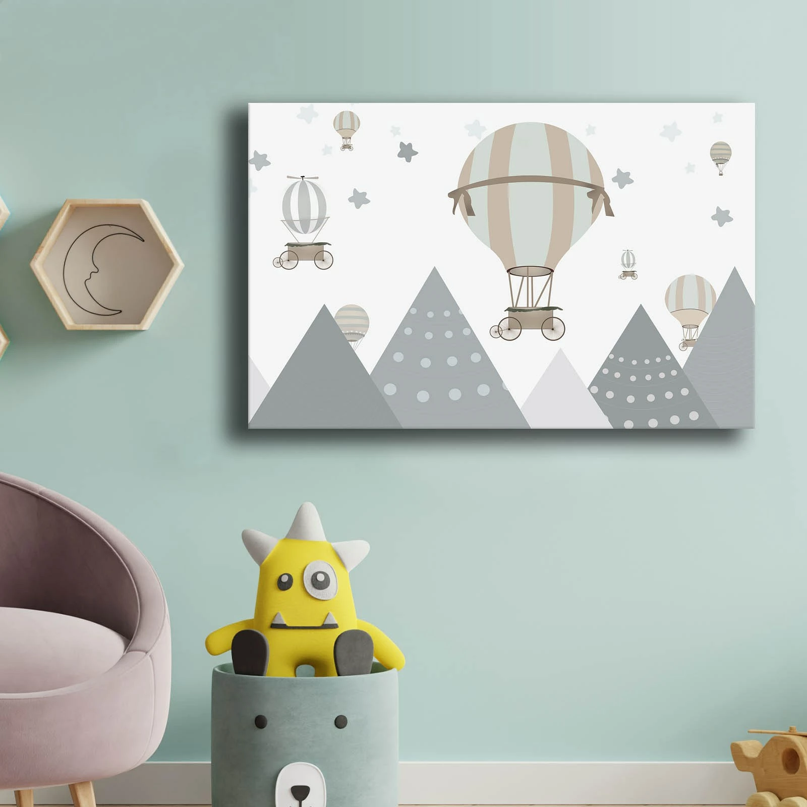 Pikturë dekorative në kanavacë, Wallity, 4570COC-010, gri dhe e bardhë, 45x70cm