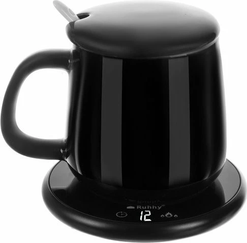 Ngrohës elektrik për filxhan Ruhhy 22125, kupa 400 ml me kapak + lugë, timer 1-9 h, 40/60°C, e zezë