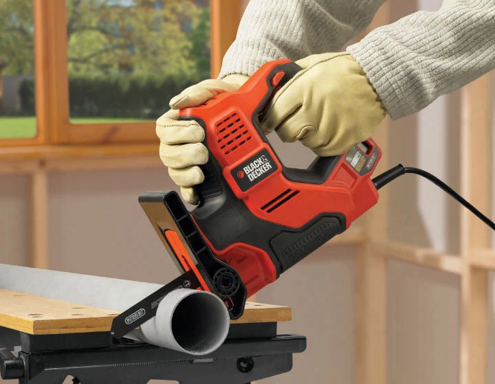 Sharrë zhig-zhag Black&Decker Scorpion RS890KA 500 W AutoSelect 230 V, portative me kabllo 3 m, portokalli/zi