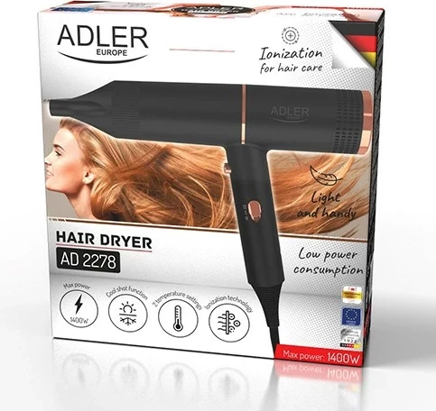 Tharëse flokësh Adler AD 2278, E zezë