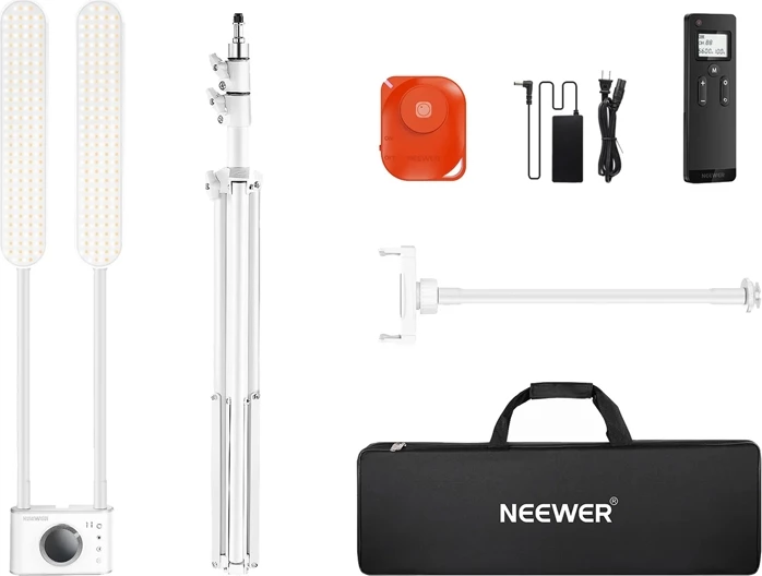 Set ndriçimi LED Neewer BH40B 36W, 210 LED, 3200–5600K, me tripod dhe telekomandë, i bardhë