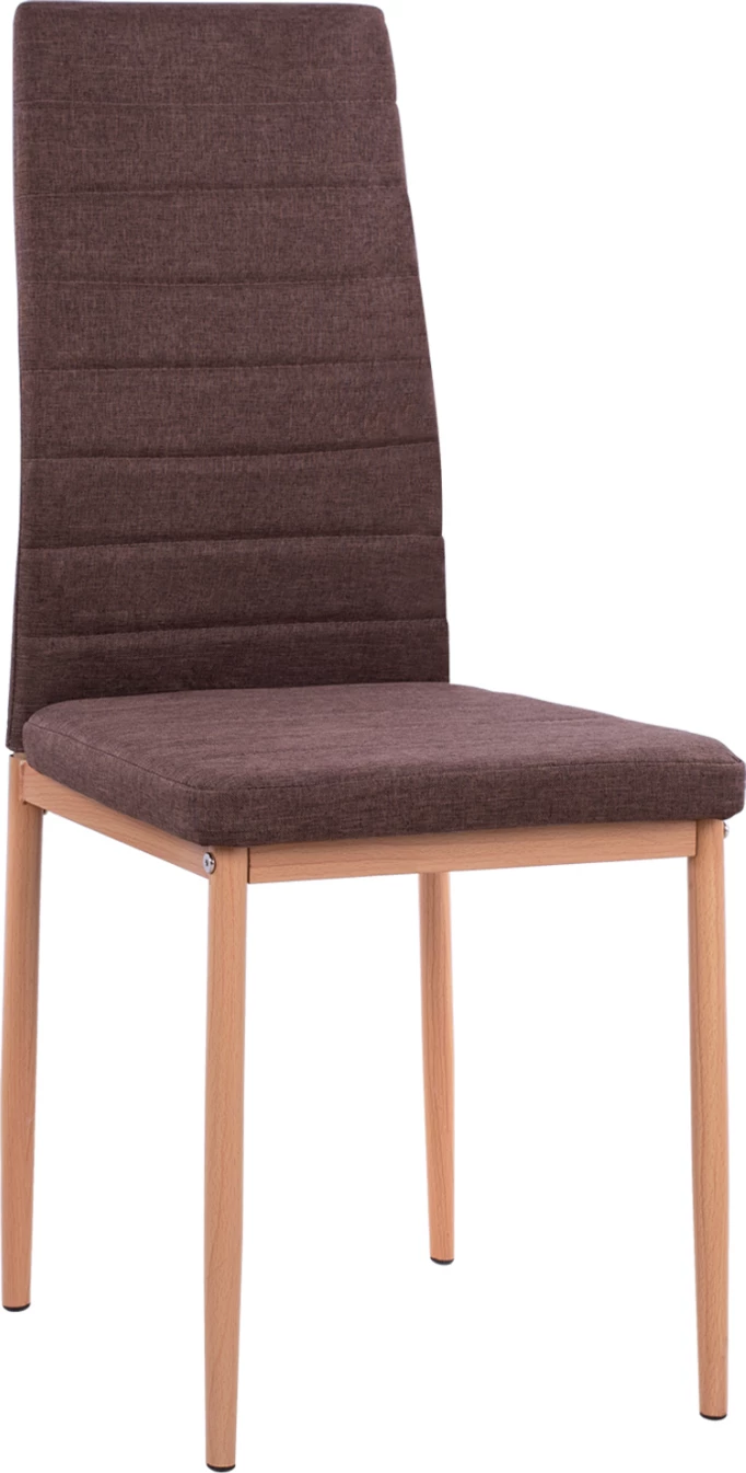 Karrige metalike Lady FH0037.13, pëlhurë kafe me kornizë metalike K/D 40x48x95 cm, set prej 4 copash