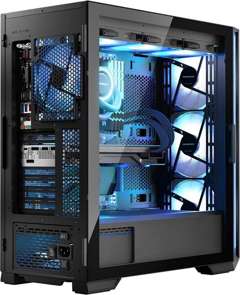 Kasë MODECOM HORIZON ARGB Flow MIDI USB 3.0 X 2 CYPE-C, e zezë