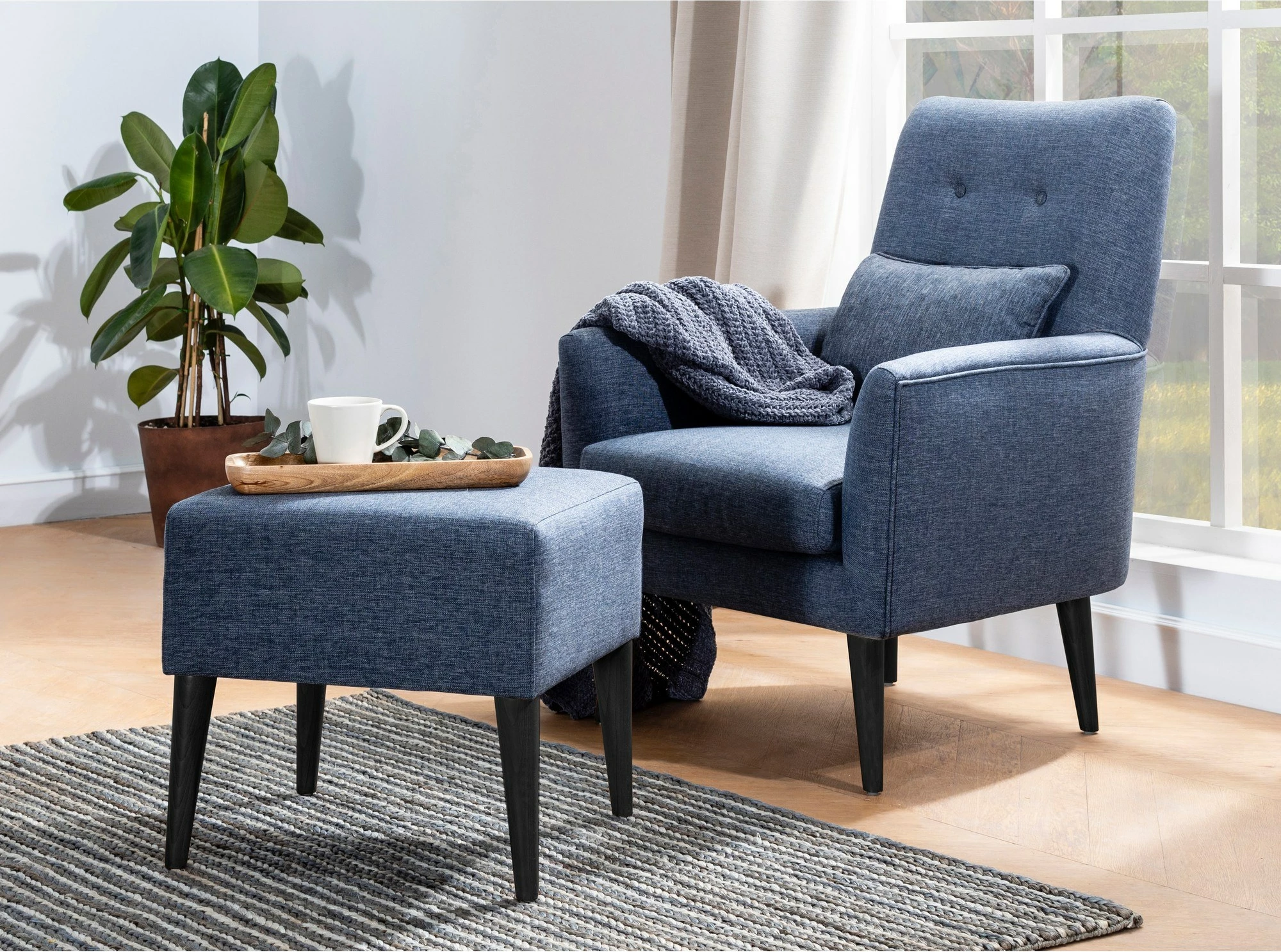 Set divani-krevat Atelier del Sofa, ngjyrë blu e errët, AQUA-TAKIM6-S 1048