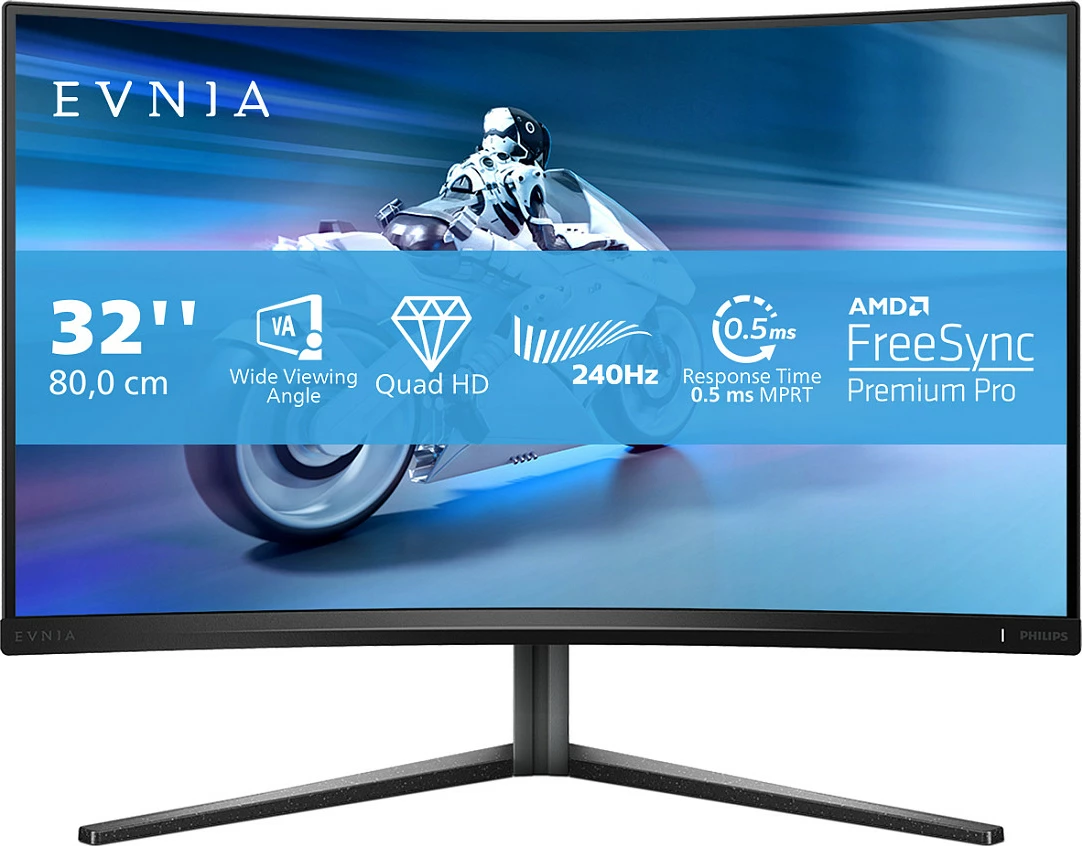 Monitor Philips 32M2C5500W, 32 inç, Quad HD, 240Hz, FreeSync, i zi