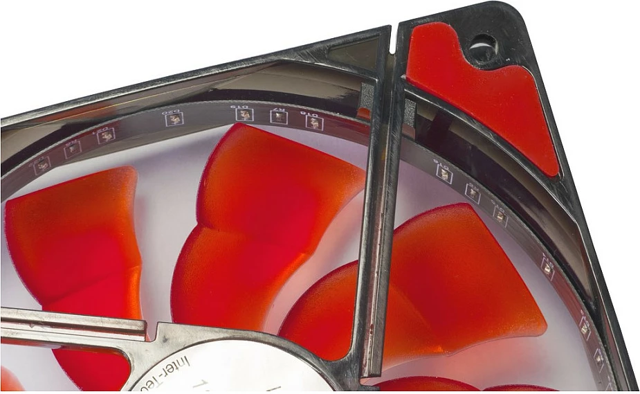 Ventilator kasë Inter-Tech ARGUS L-12025 RD, 120mm, LED e kuqe