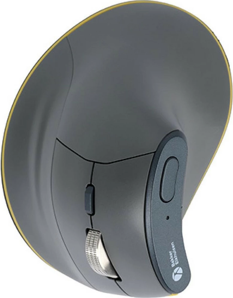 Maus BakkerElkhuizen FastForward, vertikal, wireless + me kabllo, 8 butona, USB-C, Bluetooth 5.1, gri/verdhe 3