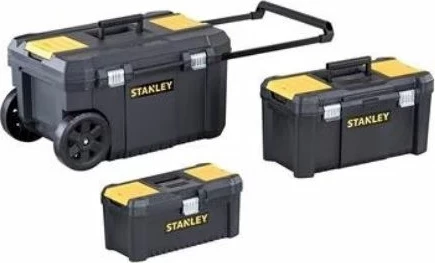 Set kuti veglash me rrota Stanley STST1-81065, 3 pjesë (50 L + 19" + 12.5"), zi/verdhe