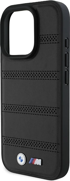 Mbështjellës BMW M Perforated And Stitched Line MagSafe për iPhone 16 Pro, zi