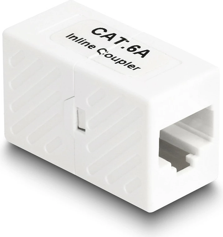 Adapter rrjeti DeLOCK Inline Coupler RJ45 Cat.6A UTP, femër-femër, i bardhë