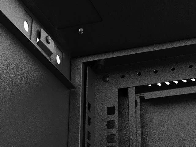 Kabinet rack LANBERG 19" 9U 540x350, derë xhami, i zi