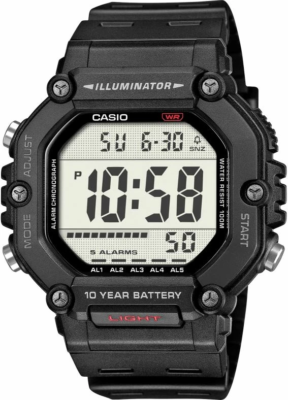 Orë dore digjitale për meshkuj Casio AE-1600H-1AVEF, e zezë, me kuti