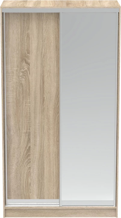 Dollap me dy dyer rrëshqitëse, pasqyrë, ngjyrë sonoma, 120x60x220cm