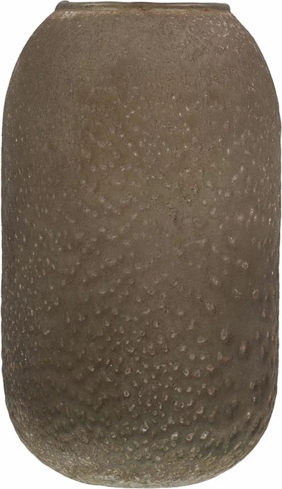 Vazo MELI, qelq, ngjyrë balte, 11x11x19cm