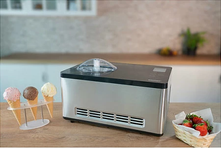 Makinë për akullore UNOLD Gusto, 2L, kompresor 180W, inox/e zezë