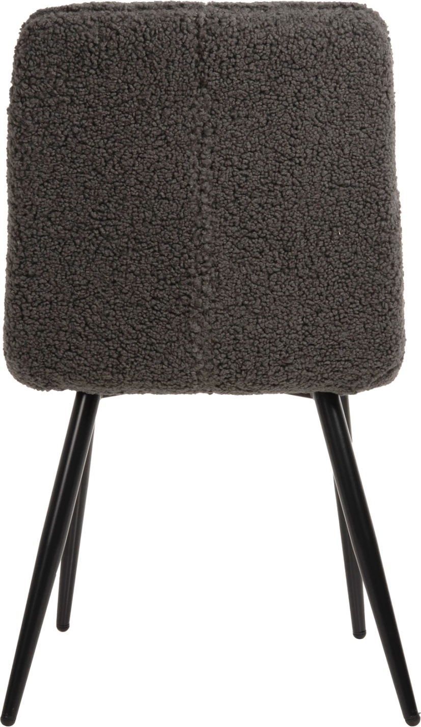 Karrige SHELLY FH8590.01, pëlhurë TEDDY, ngjyrë gri, këmbë metalike të zeza, 48x64x87H cm., set prej 2 copë